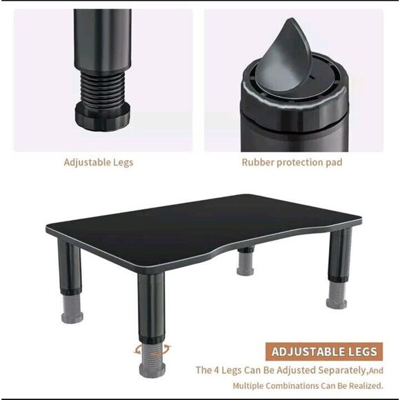 2 Pack Computer Monitor Stand Riser with Height Adjustable Multi Media Desktop - Picture 4 of 6